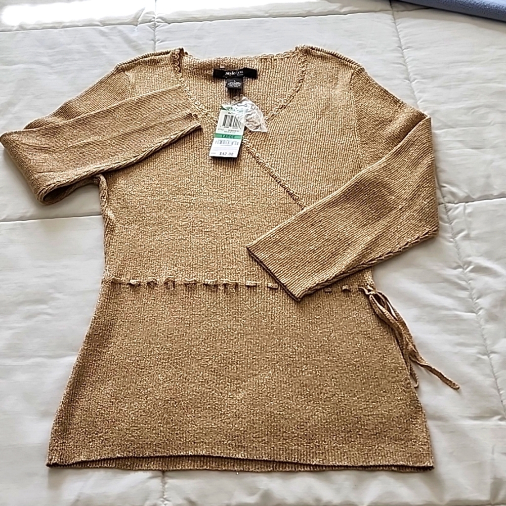 Style & Co Gold Metallic Sweater